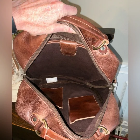 NWOT Bed Stu Leather Kamet Backpack Laptop Bag Tan Teak Rustic MSRP $599